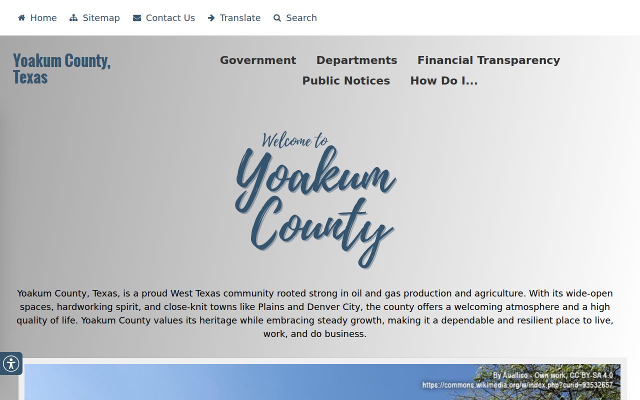 Official Yoakum County government courthouse and office page