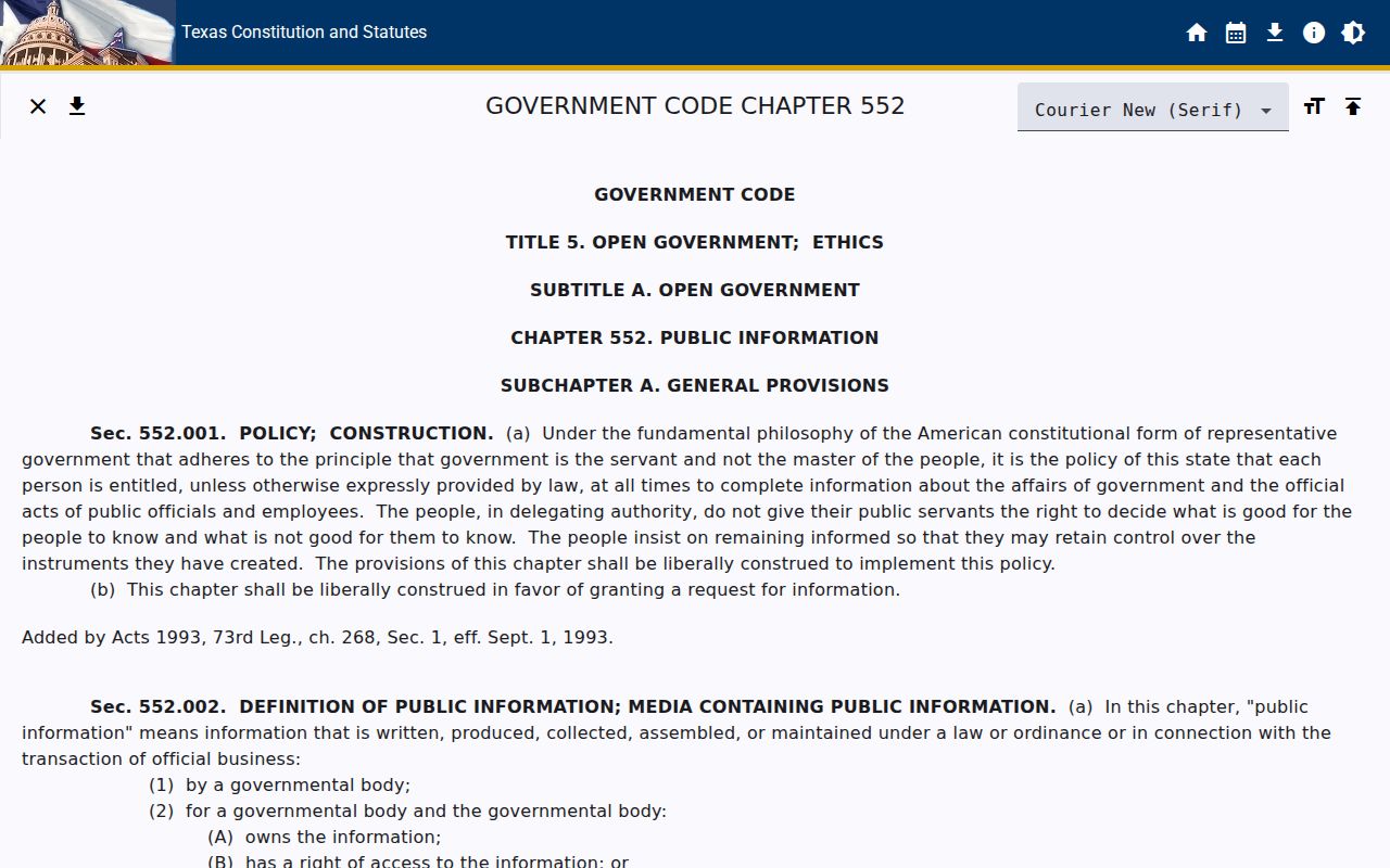 Texas Public Information Act for Yoakum County arrest records